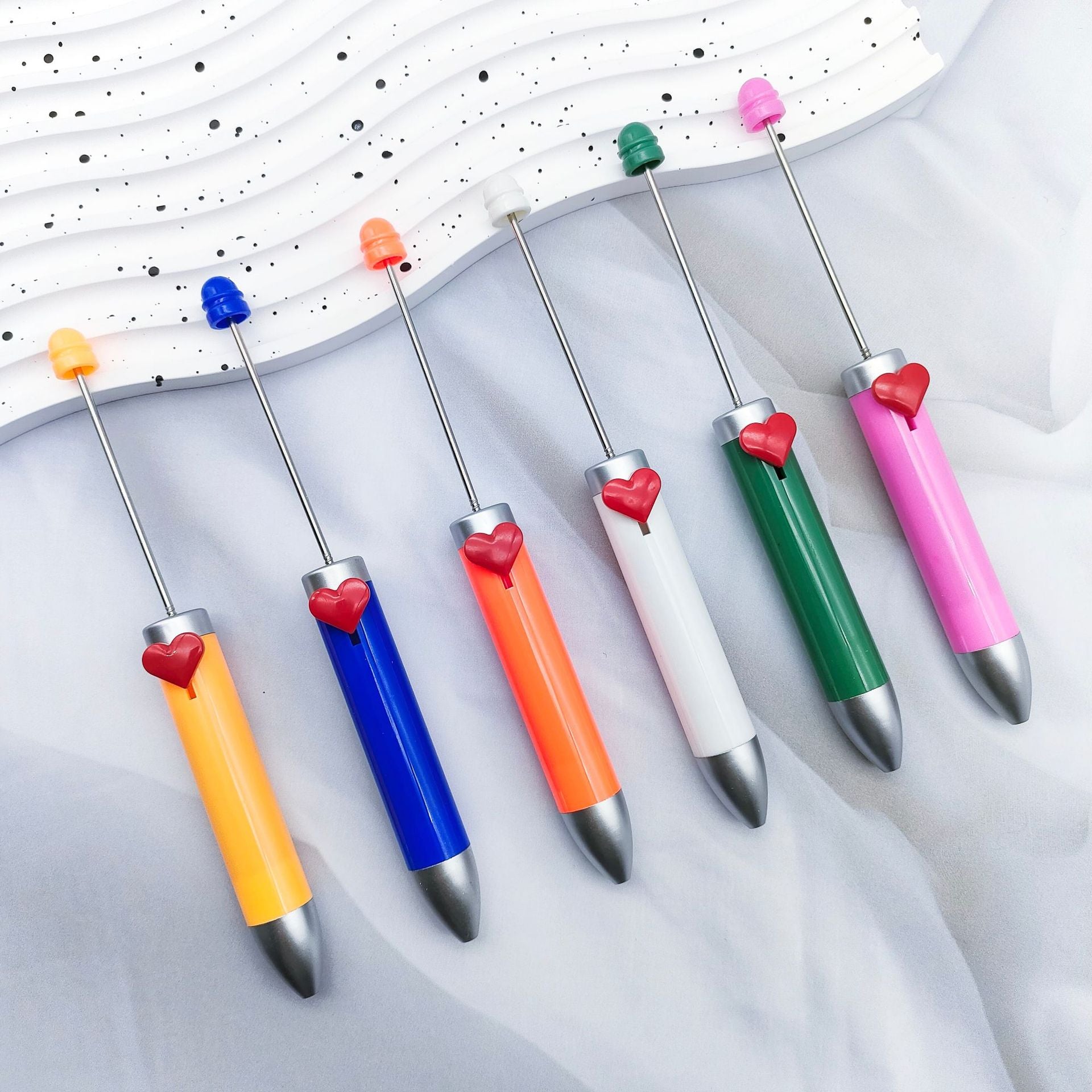 Wholesale 2pcs DIY Heart 7 Color Ballpoint Pen
